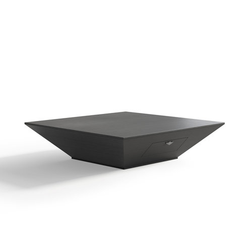 Latitude Run® Jecoa Modern Square Drum Coffee Table, Minimalist Wood
